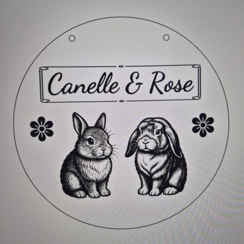 Gravure 2 lapins personnalisable